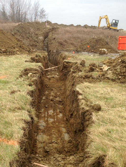 Gas pipeline trenching